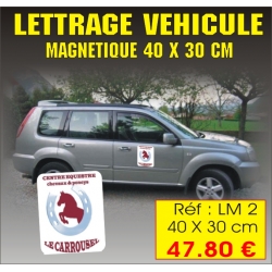 Réf LM2 : Lettrage Magnétique Véhicule 40 x 30 cm